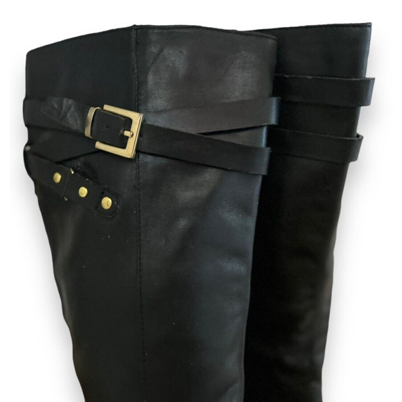 Franco Sarto Lea Celeste Black Leather Tall Riding Boots Size 7 #C3135L1001 - Picture 8 of 15